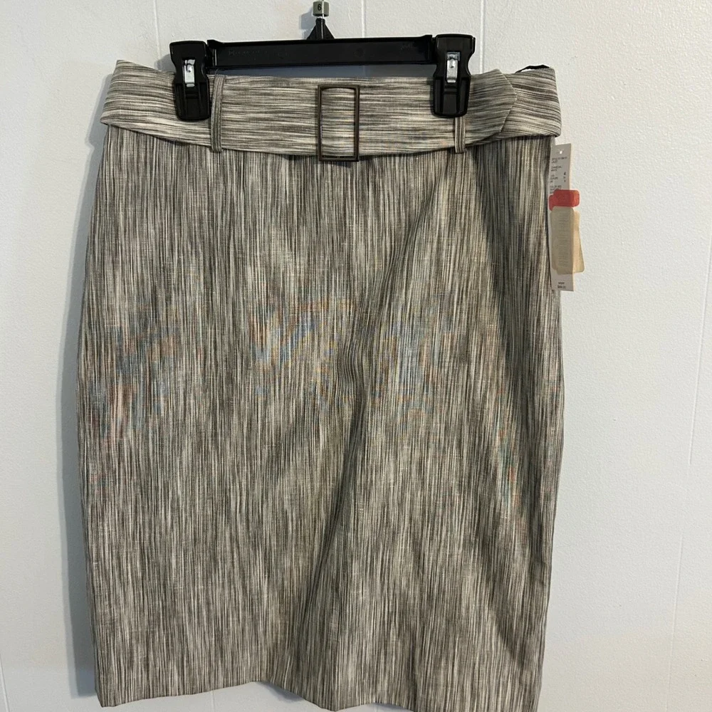 Alex Marie Lacey Pencil Skirt Belted Charcoal White Size‎ 4 Business Casual